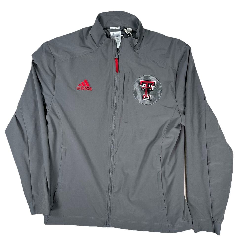 NWT Texas Tech Red Raiders Jacket Gray NCAA Adidas Full Zip Men’s Size Small